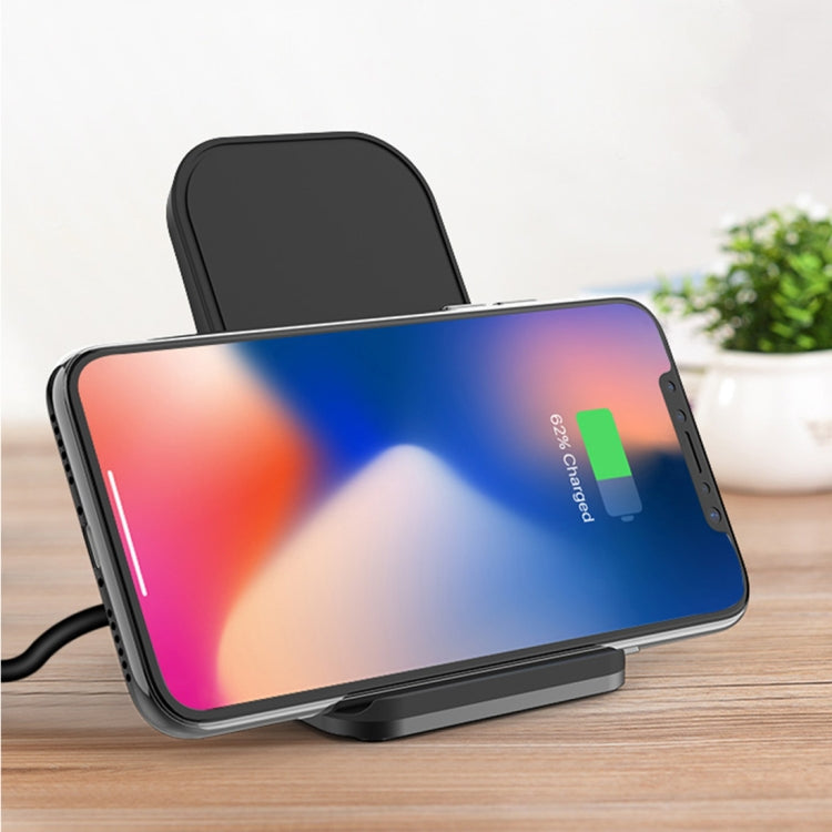 HAMTOD M5 15W Smart Design Dual Coil Qi Wireless Charger with Standard Stand with Indicator Light Fast Charging Stand (Black)