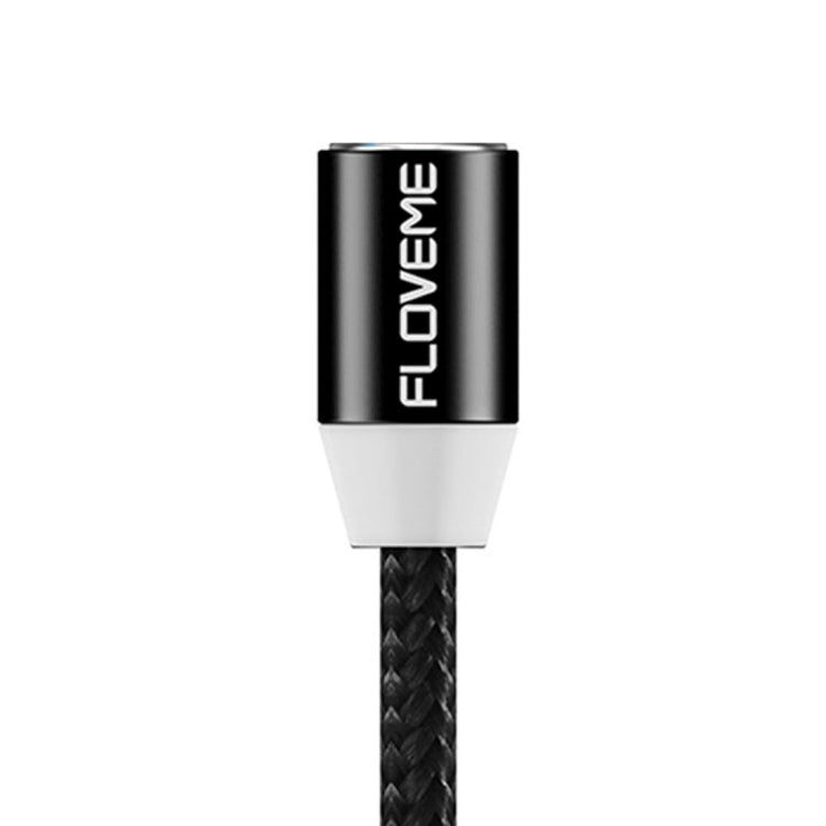 FLOVEME YXF93674 Cable de Carga Magnético de Nylon USB de 1M 2A sin Cabezal de Carga (Negro)