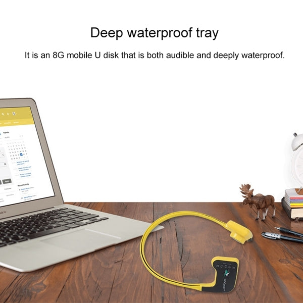 Bone Conduction Headphones Bluetooth Headset for Swimming Teaching (Yellow)