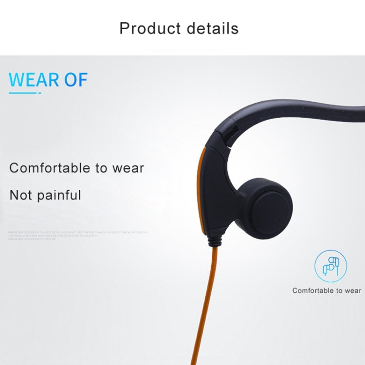 Wire-Controlled Bone Conduction Outdoor Sports Headphones for Back Hanging (Blue)