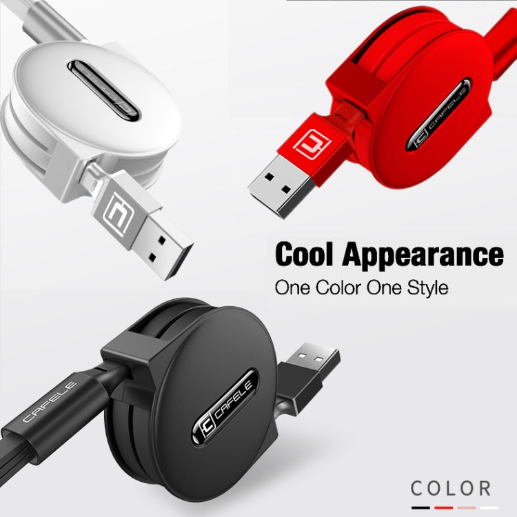 CAFELE 3 in 1 8 Pin + Micro USB + Type C / USB-C Charging Data Cable Length: 1.2m (Black)
