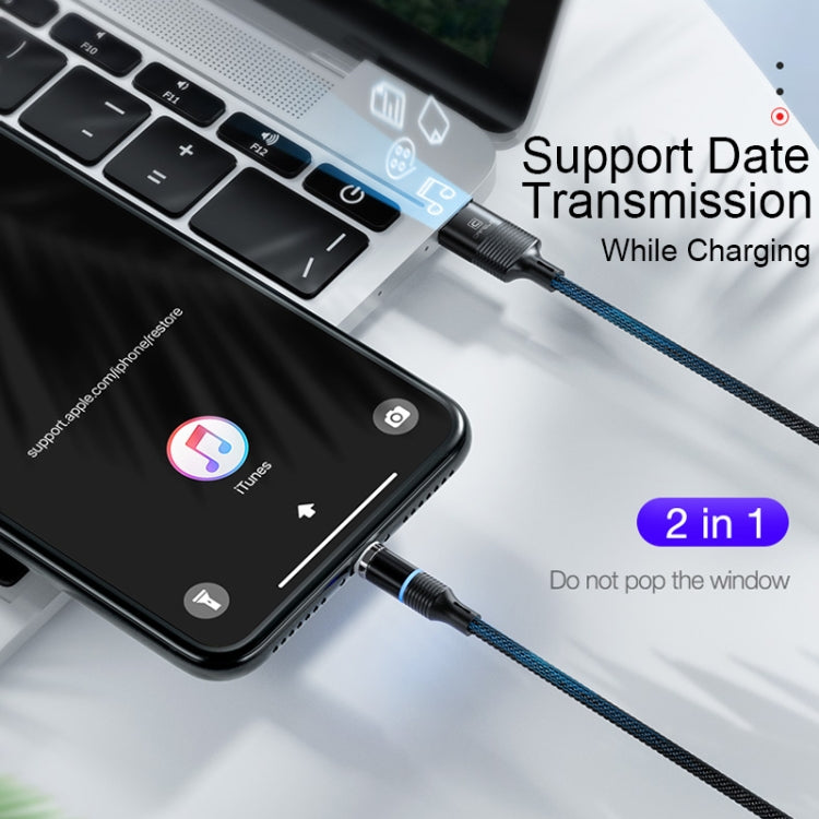 CAFELE 3 in 1 8 Pin + Micro USB + Type-C / USB-C Magneto Series Magnetic Charging Data Cable length: 1.2m (Black)