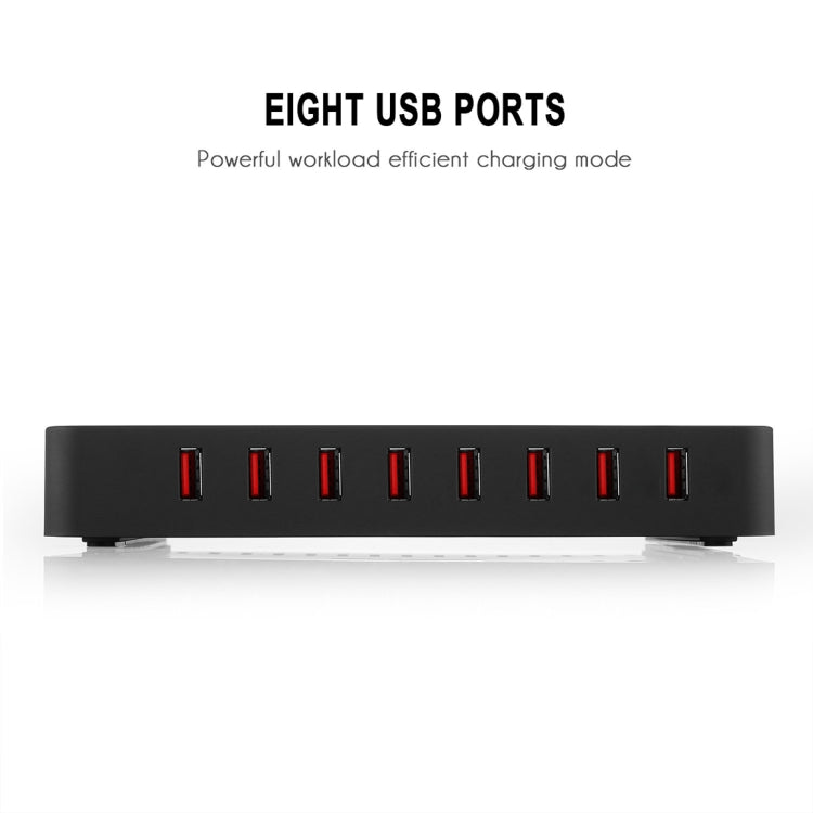 Chargeur Intelligent X6 96W 2.4A 8 Ports USB avec Lunette Détachable Prise UE (Noir)