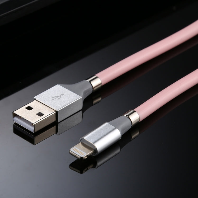 USB to 8 Pin Luminous Magnetic Attraction Data Cable Length: 1m (Pink)