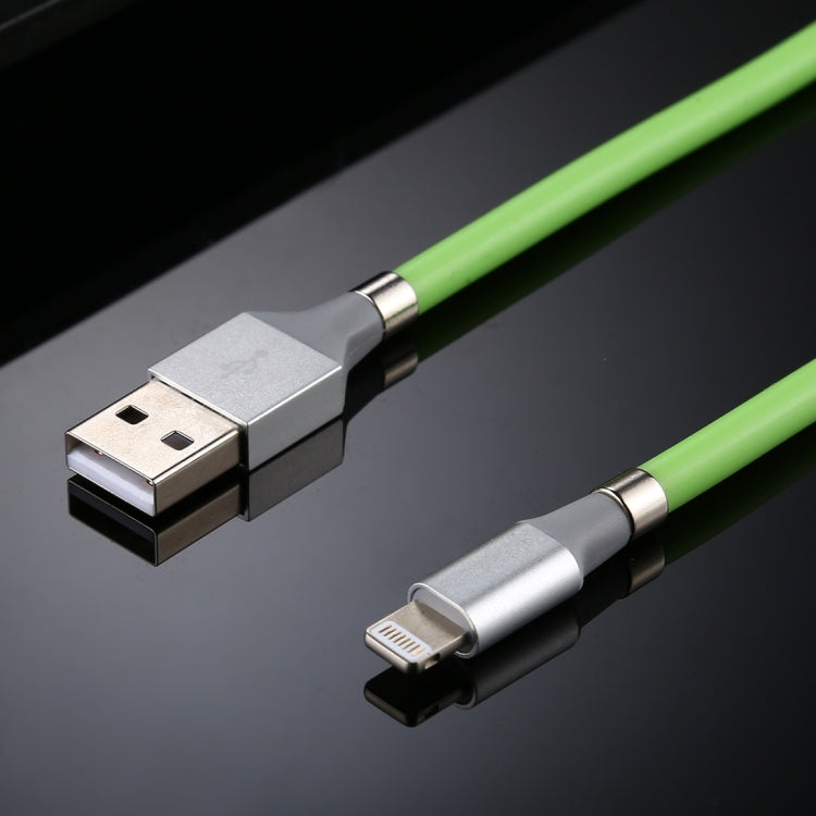 Cable de Datos de atracción Magnética luminosa de USB a 8 Pines longitud: 1 m (verde)