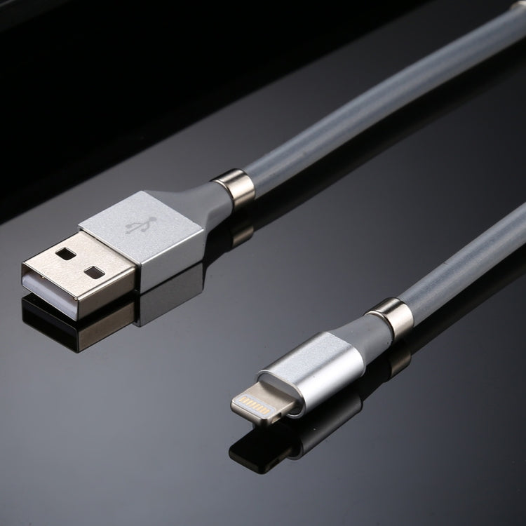 Câble de données d'attraction magnétique lumineux USB vers 8 broches Longueur : 1 m (gris)