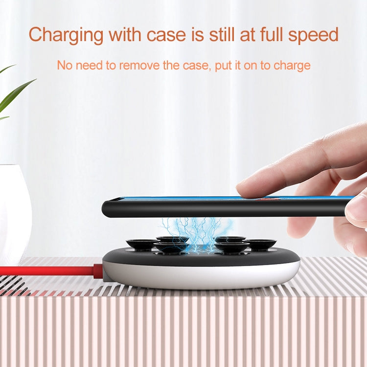 5W Portable Suction Cup Fast Charging Wireless Charger Suitable for iPhone 8 / X Length: 1M (White Grey)