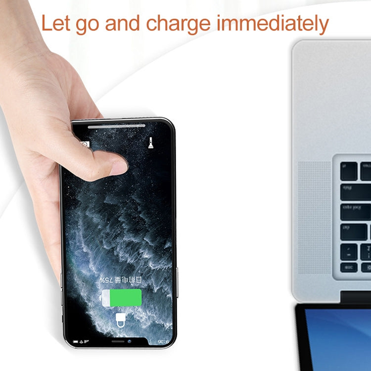 Chargeur sans fil à charge rapide à ventouse portable 5W adapté à l'iPhone 8 / X Longueur: 1m (Blanc + Noir)