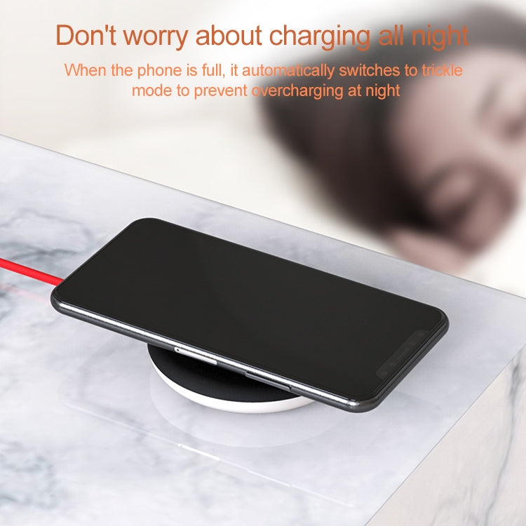 10W Portable Suction Mobile Phone Fast Charging Wireless Charger Suitable for iPhone 8 / X Length: 1.5m (White Grey)