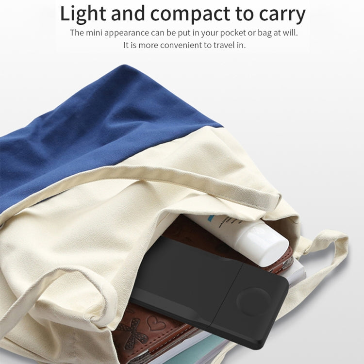 Cargador Inalámbrico plegable Portátil H6 3 en 1 para iPhone + iWatch + AirPods (Negro)