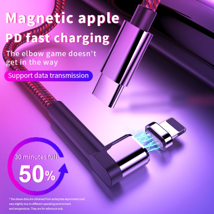 Angled Head Type C / USB-C to 8 Pin PD Magnetic Charging Data Cable
