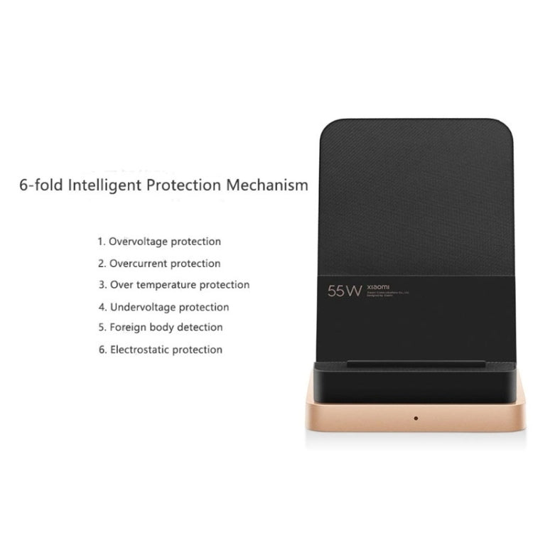 Original Xiaomi MDY-12-ES 55W Vertical Wireless Charger with Built-in Cooling Fan (Black)