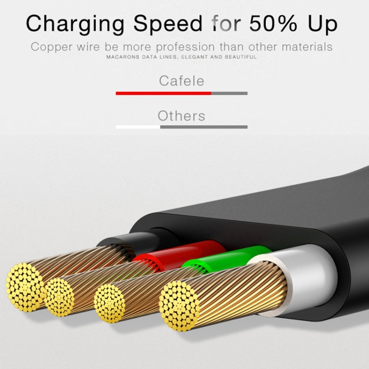 CAFELE 3 in 1 8 Pin + Type-C / USB-C + Micro USB Multifunction Scalable Charging Cable Length: 1m (Black)