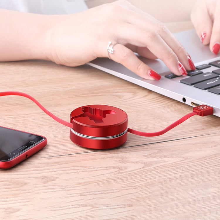 CAFELE 3 en 1 8 Pines + Tipo-C / USB-C + Cable de Carga escalable Multifunción Micro USB Longitud: 1 m (Rojo)