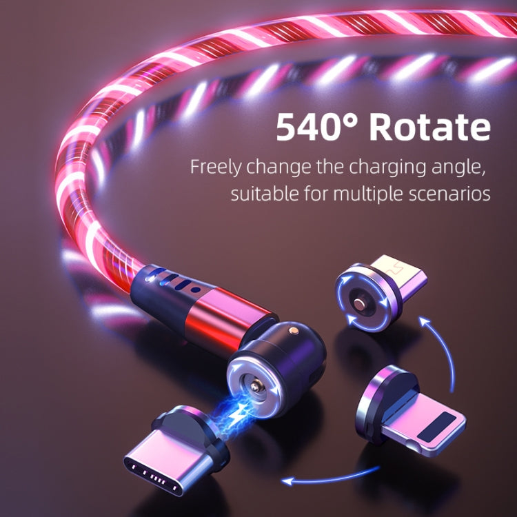 3 in 1 2.4A USB to 8 Pin + Micro USB + USB-C / Type-C 540 Degree Flexible Transmission Magnetic Data Cable Cable Length: 1m (Color)