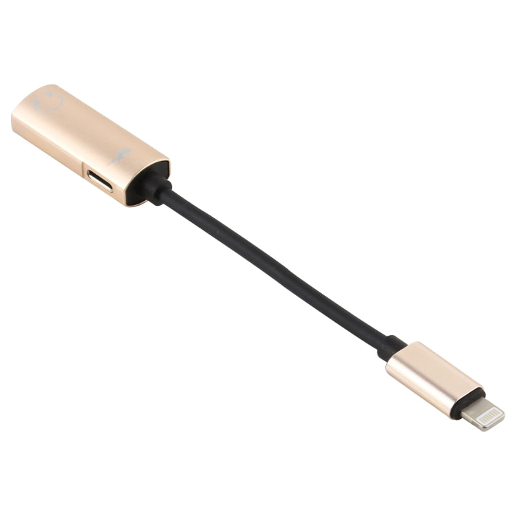 2 in 1 8-Pin-Stecker auf zwei 8-Pin-Buchsen zum Aufladen und Hören von Musik Audio-Audio-Adapter Kompatibel mit allen iOS-Systemen (Gold)