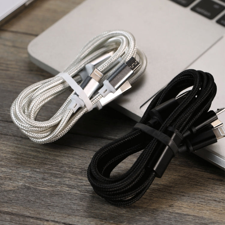WK WDC-091 2.8A 3 in 1 8 Pin + Micro USB + Type-C / USB-C Aluminum Slloy Charging Capacity Cable Length: 1.15m (Black)