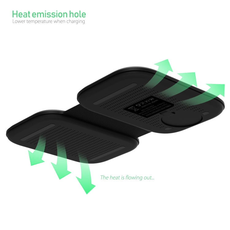 F20 3 in 1 15W Multifunction Magnetic Foldable Wireless Charger for iPhone 12 Series Apple Watches Airpods 1 / 2 / Pro (Black)