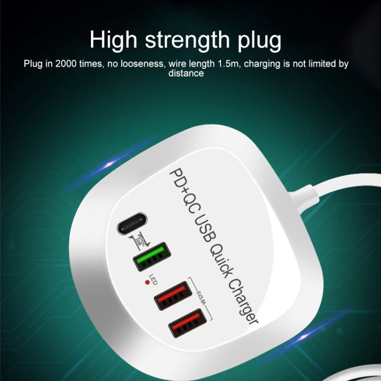 WLX-T3P 4 en 1 PD + QC Chargeur USB à chargement rapide intelligent (AU)
