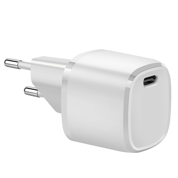 APQ-006 PD 20W USB-C / Type C / Type C Wine Barrel Shape Travel Charger EU Plug (White)