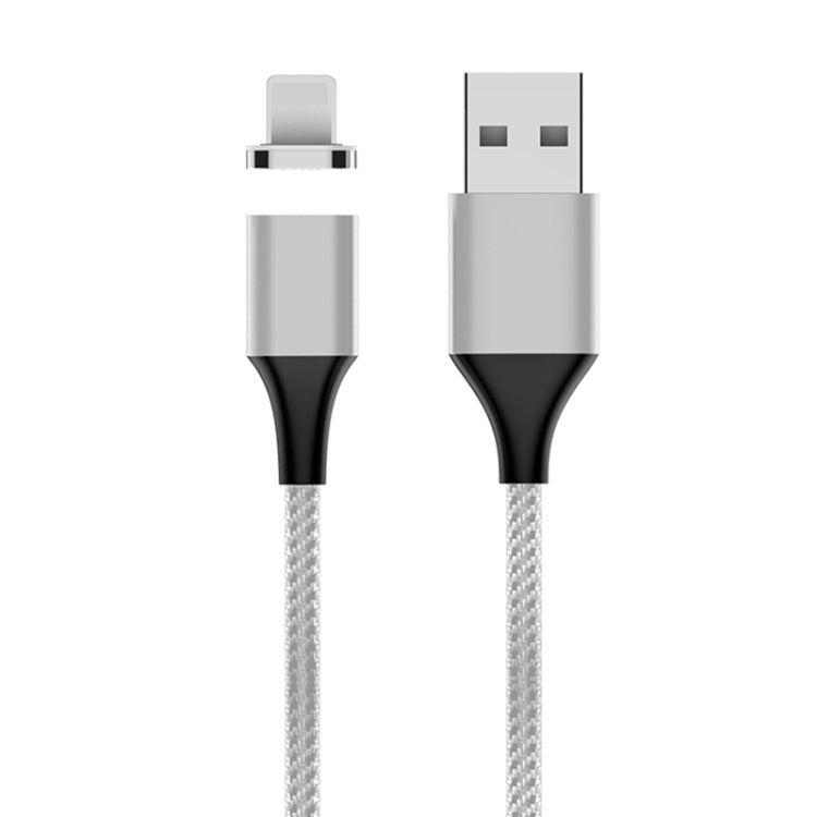 Câble de données magnétique tressé en nylon M11 3A USB vers 8 broches Longueur du câble : 1 m (argent)