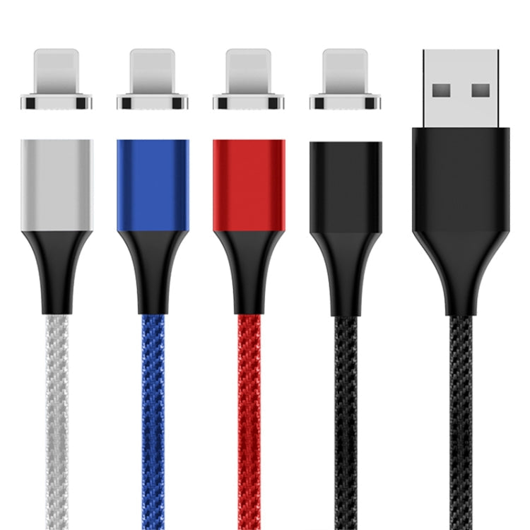Câble de données magnétique tressé en nylon M11 5 A USB vers 8 broches Longueur du câble : 2 m (argent)