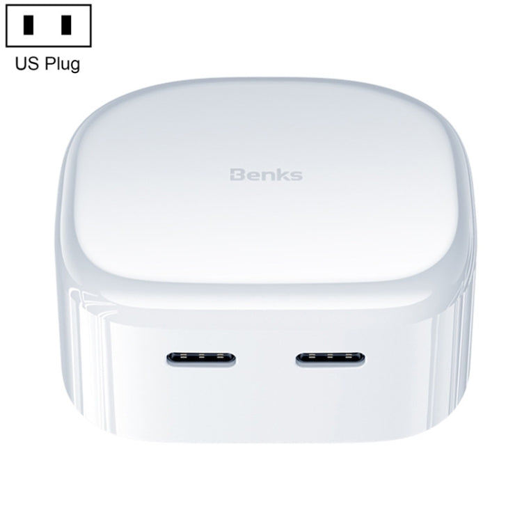 Benks PA49 Dual USB-C / Type 45W Wall Travel Charger (White)