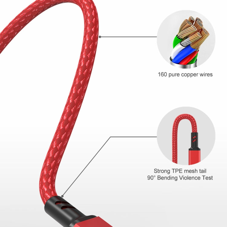Enchufe naranja 3A 3 en 1 USB a Tipo C / 8 Pines / Micro USB Cable de Carga Rápida longitud del Cable: 1.2 m (Rojo)