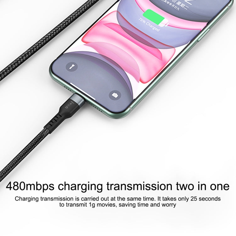 Ivon CA88 12W 2.4A USB to USB-C/TYPE-C Nylon Braid FAST Charging Charging Data Cable Cable length: 1m (Black)
