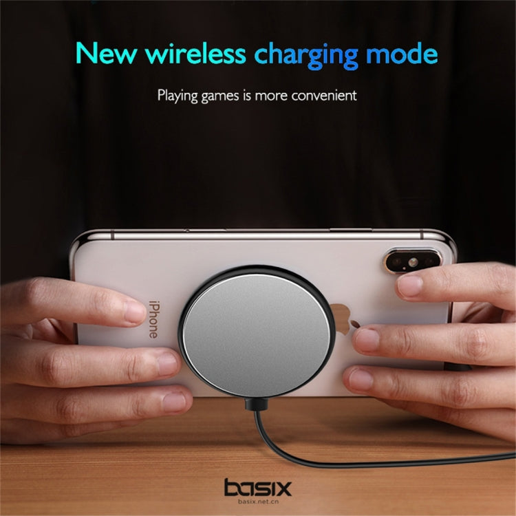 Basix C1 Wireless Charger 10W Sucker Round Metal Fast Charging (Black)