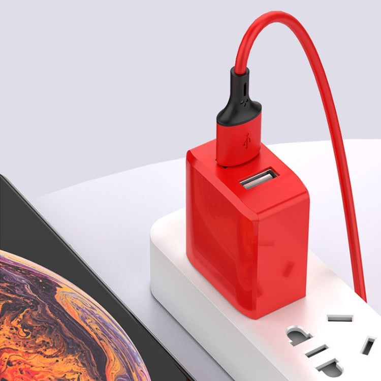 2A Mini Universal Liquid Color Dual USB Ports Charger US Plug (Red)