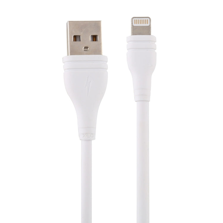 Cable de Datos de Carga de interfaz Macho de 2.4A USB Macho a 8 Pines con interfaz Hembra de 2 USB longitud: 1.2 m (Blanco)