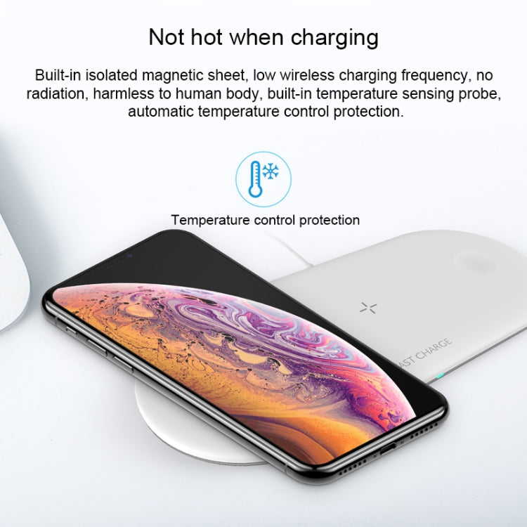 OJD-48 3 in 1 Fast Wireless Charger for iPhone Apple Watch AirPods (White)