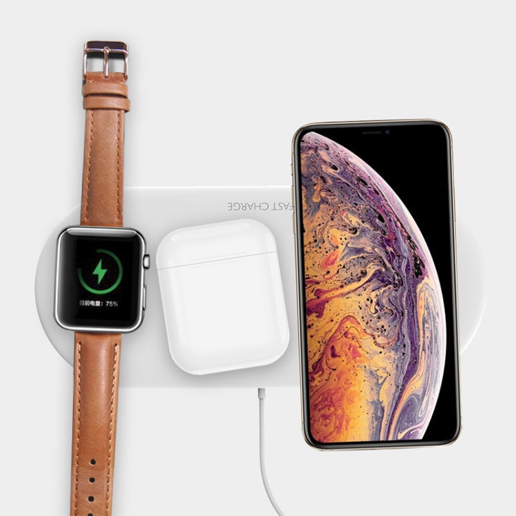 Cargador Inalámbrico Rápido 3 en 1 OJD-48 para iPhone Apple Watch AirPods (Blanco)