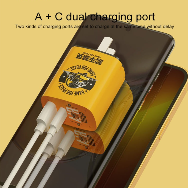 Rock T42 PD 20W USB + TypeC / USB-C Dual Ports Chargeur de voyage à charge rapide Prise US