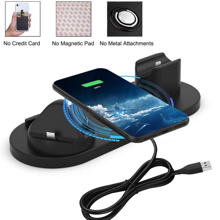 HQ-UD15 Upgraded 6 in 1 Wireless Charger for iPhone Apple Watch AirPods and other Android Phones (Black)