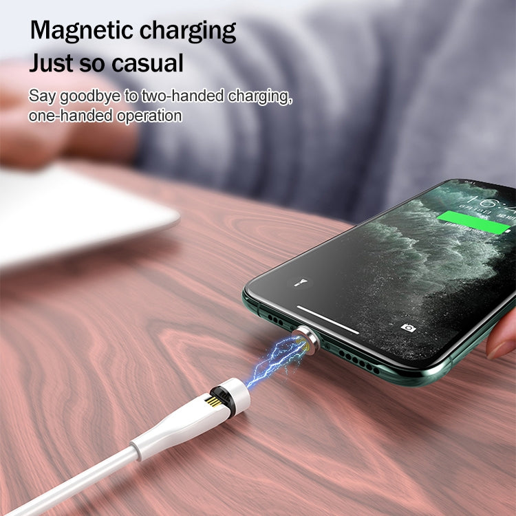 1m 3A Max USB to 8 Pin + USB-C / Type-C + Micro USB 540 Degree Rotatable Magnetic Charging Cable (Black)
