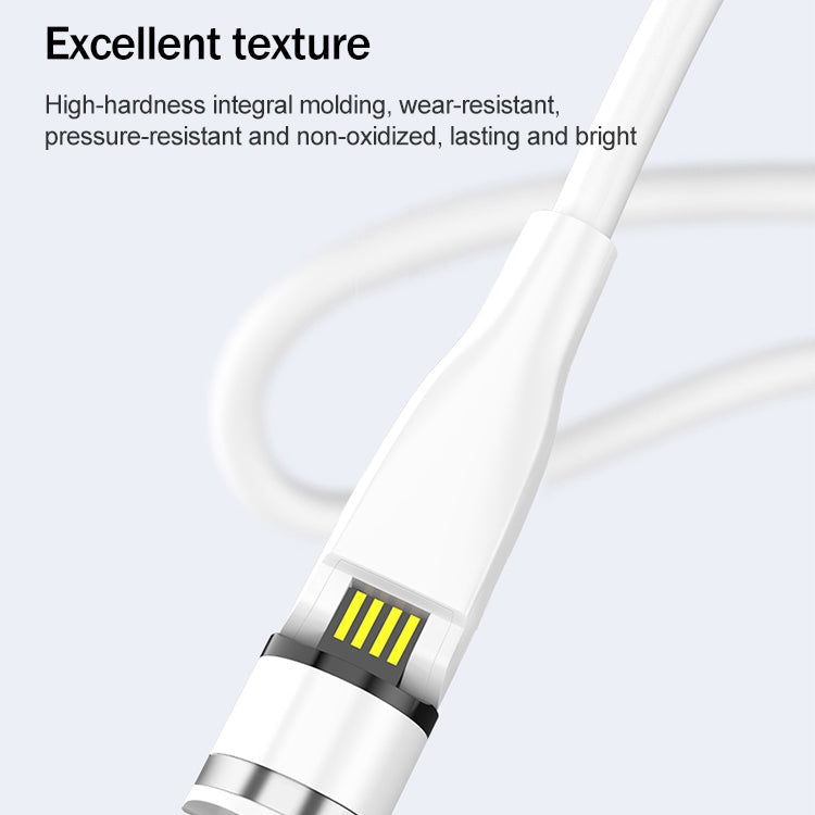 1m USB to 8Pin 540 Degree Rotatable Magnetic Charging Cable (White)