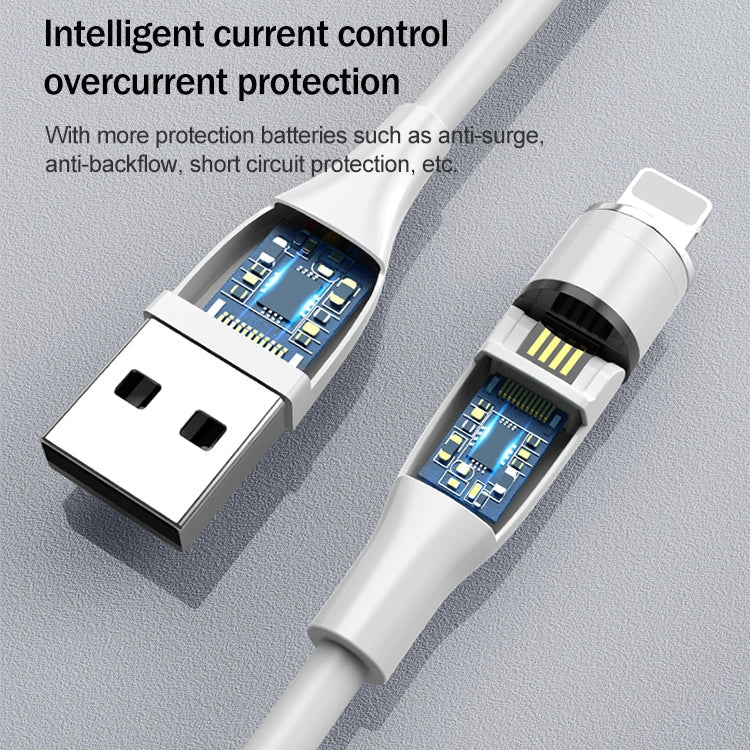 Câble de charge magnétique rotatif USB à 8 broches de 2 m à 540 degrés (blanc)