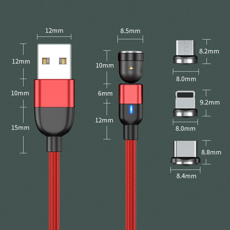 Salida de 1 m 3A 3 en 1 USB a 8 Pines + USB-C / Tipo-C + Micro USB Cable de Carga de Sincronización de Datos Magnéticos giratorios de 540 grados (púrpura)