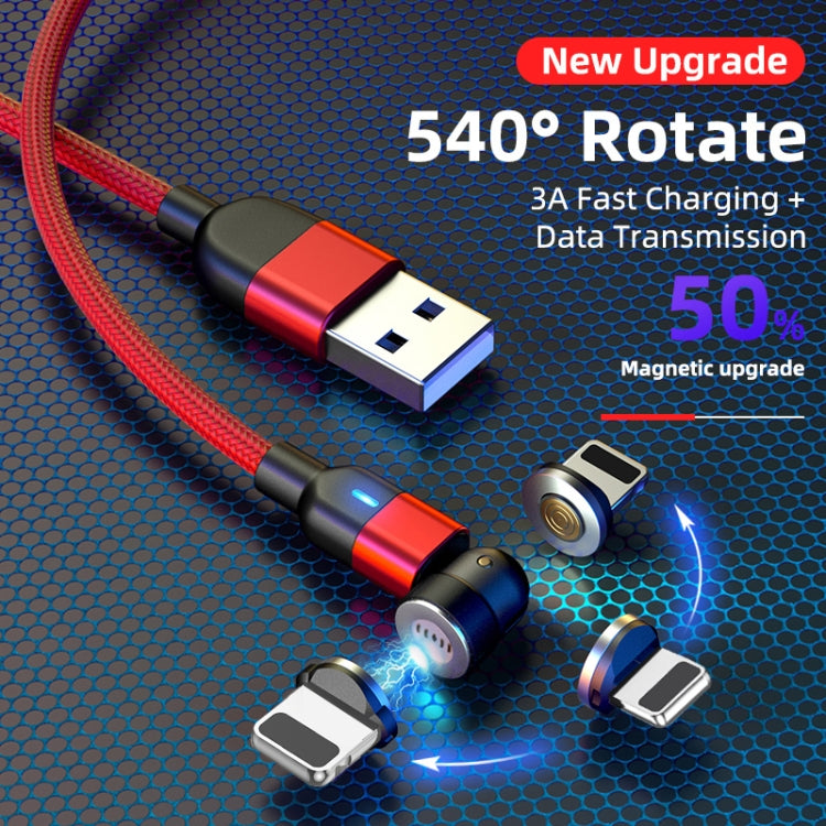 1m 3A USB-Ausgang auf 8-poliges 540-Grad-drehbares magnetisches Datensynchronisierungs-Ladekabel (rot)