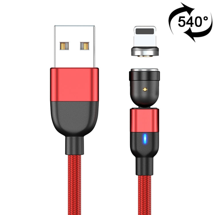 2m 3A Salida USB a 8 Pines Cable de Carga de Sincronización de Datos Magnéticos giratorios de 540 grados (Rojo)