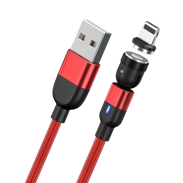 2m 3A Sortie USB vers 8 Broches Câble de Charge de Synchronisation de Données Magnétique Rotatif à 540 Degrés (Rouge)
