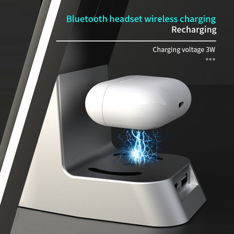 H33 7 en 1 15W Chargeur sans fil de lampe de bureau multifonction pour téléphones mobiles / montres Apple / Airpods