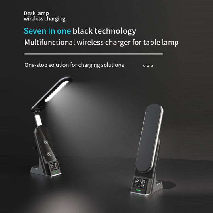 H33 7 en 1 15W Chargeur sans fil de lampe de bureau multifonction pour téléphones mobiles / montres Apple / Airpods