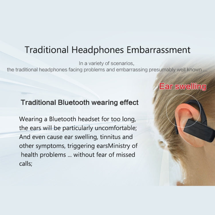 BT-BK Bone Conducción Bluetooth V4.1 + EDR Auriculares Deportivos para colocar sobre la Oreja con Micrófono Para iPhone Samsung Huawei Xiaomi HTC y otros Teléfonos Inteligentes u otros dispositivos de Audio Bluetooth (Rojo)
