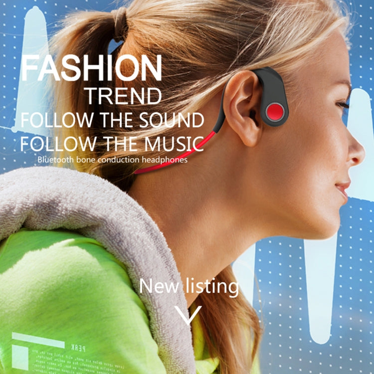 BT-DK Bone Conducción Bluetooth V4.1 + EDR Auriculares Deportivos sobre la Oreja con Micrófono compatible con NFC Para iPhone Samsung Huawei Xiaomi HTC y otros Teléfonos Inteligentes u otros dispositivos de Audio Bluetooth (Rojo)