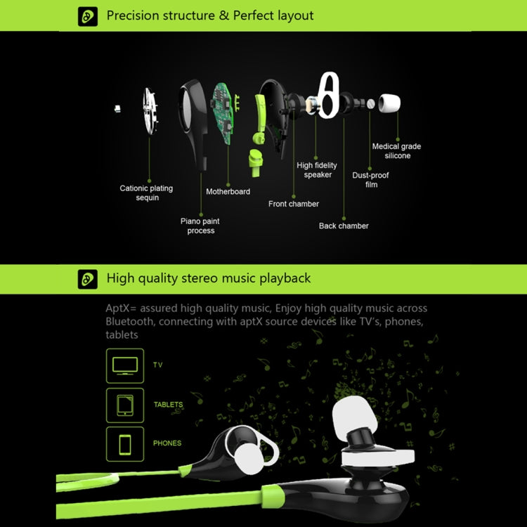 Universe IPX4 Waterproof Sports Wireless Bluetooth V4.1 Stereo Headphones For iPhone Samsung Huawei Xiaomi HTC and other Smart Phones