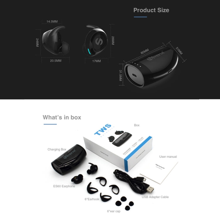 Écouteurs de sport universels anti-transpiration sans fil Bluetooth V4.2 avec étui de chargement pour iPhone Samsung Huawei Xiaomi HTC et autres téléphones intelligents (Blanc)