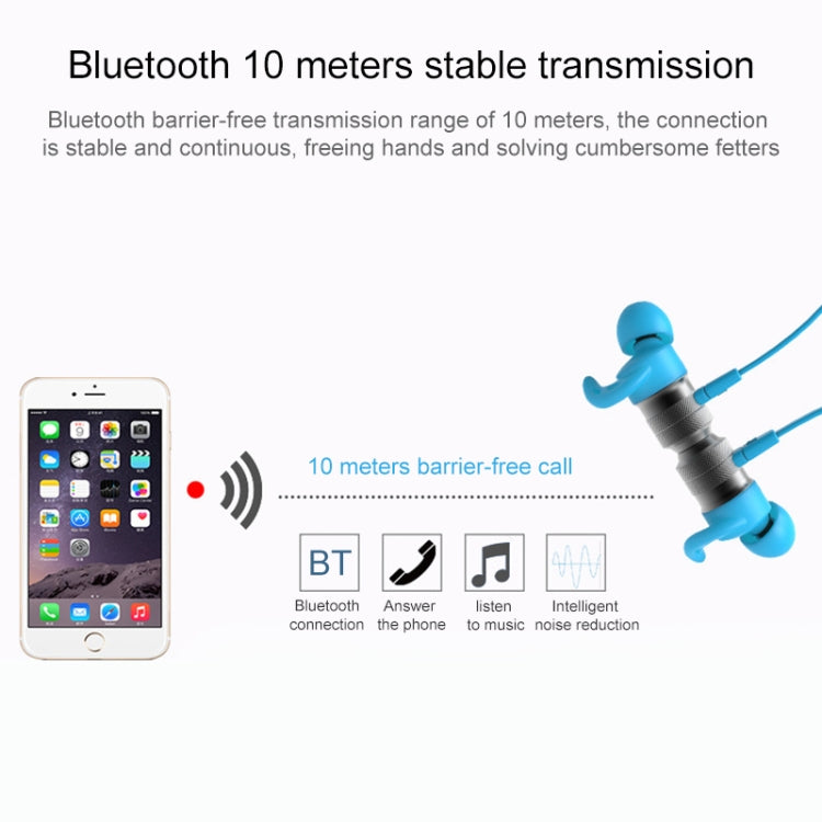 Universe XHH-O300 Casque antibruit magnétique Casque de sport Bluetooth sans fil pour iPhone Samsung Huawei Xiaomi HTC et autres téléphones intelligents (Bleu)